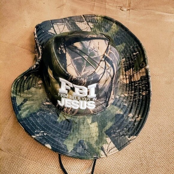 Camo Hat FBI Jesus- New Never Worn - Picture 1 of 3